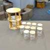Glass Spice Jars - 10 Pieces - Rotating Stand